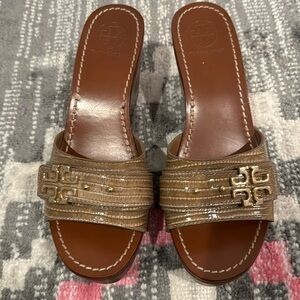 Tory Burch Platform Wedge Slide Size 9